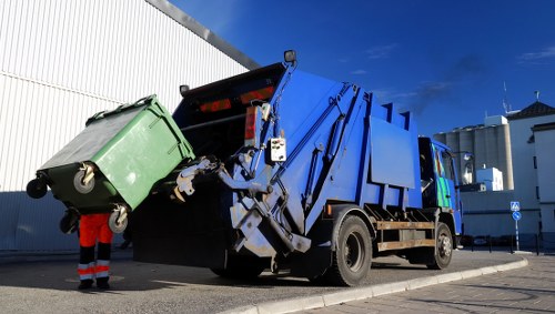 Mitcham area with skip hire permit sign